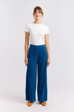 Wisteria Corduroy Pant In Blue Steel