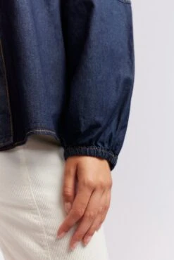 Ari Denim Shirt In Indigo -Deux Amies Shop alessandra cashmere shirts ari denim shirt in indigo 40425389523238