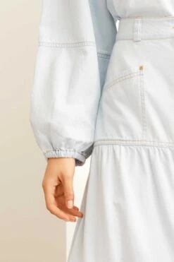 Ari Denim Shirt In Pale Blue -Deux Amies Shop alessandra cashmere shirts ari denim shirt in pale blue 41101707182374