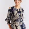 Jasmine Cotton Silk Shirt In Navy Aster