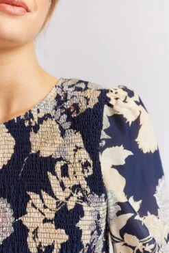 Jasmine Cotton Silk Shirt In Navy Aster -Deux Amies Shop alessandra cashmere shirts jasmine cotton silk shirt in navy aster 40461719044390