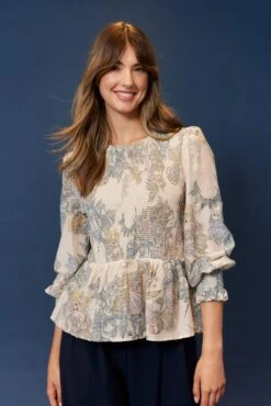 Jasmine Cotton Silk Shirt In Wheaten Aster
