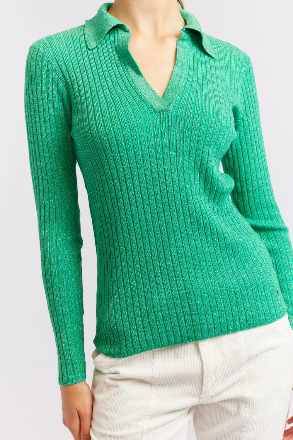 Luna Knit Top In Emerald Lurex 6 Luna Knit Top In Emerald Lurex - Image 6