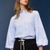 Magnolia Poplin Stripe Shirt In Blue