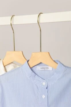 Magnolia Poplin Stripe Shirt In Blue -Deux Amies Shop alessandra cashmere shirts magnolia poplin stripe shirt in blue 41462233923878