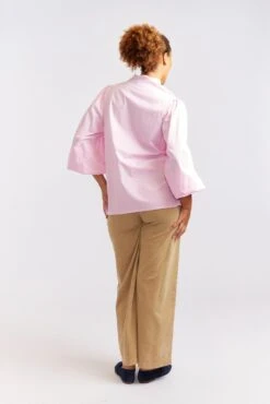 Magnolia Poplin Stripe Shirt In Pink -Deux Amies Shop alessandra cashmere shirts magnolia poplin stripe shirt in pink 40461326418214