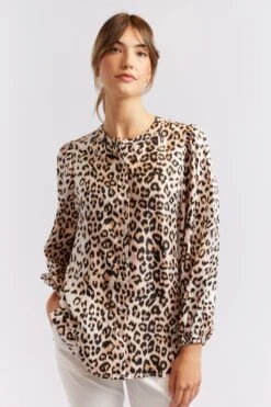 Magnolia Silk Shirt In Classic Animal 20 Magnolia Silk Shirt In Classic Animal -Deux Amies Shop alessandra cashmere shirts magnolia silk shirt in classic animal 40461691289894