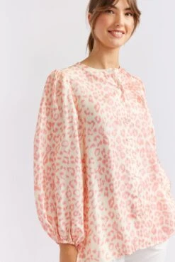 Magnolia Silk Shirt In Pink Animal 9 Magnolia Silk Shirt In Pink Animal -Deux Amies Shop alessandra cashmere shirts magnolia silk shirt in pink animal 40461695320358