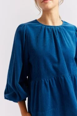 Meadow Corduroy Top In Blue Steel -Deux Amies Shop alessandra cashmere shirts meadow corduroy top in blue steel 40424244543782