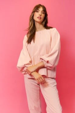 Meadow Corduroy Top In Dusty Pink