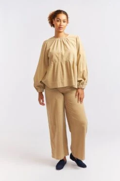 Meadow Corduroy Top In Sand -Deux Amies Shop alessandra cashmere shirts meadow corduroy top in sand 40424988246310