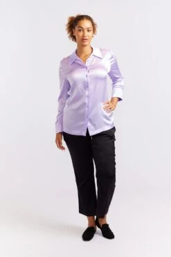 Primrose Silk Shirt In Lilac -Deux Amies Shop alessandra cashmere shirts primrose silk shirt in lilac 40461115785510