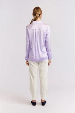 Primrose Silk Shirt In Lilac -Deux Amies Shop alessandra cashmere shirts primrose silk shirt in lilac 40461116670246
