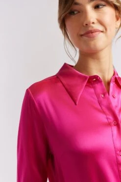 Primrose Silk Shirt In Magenta -Deux Amies Shop alessandra cashmere shirts primrose silk shirt in magenta 40461134889254