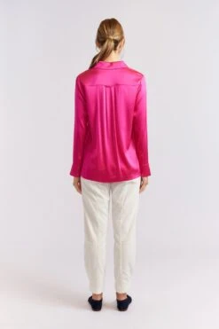 Primrose Silk Shirt In Magenta -Deux Amies Shop alessandra cashmere shirts primrose silk shirt in magenta 40461134954790