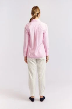 Primrose Stripe Poplin Shirt In Pink -Deux Amies Shop alessandra cashmere shirts primrose stripe poplin shirt in pink 40461345882406