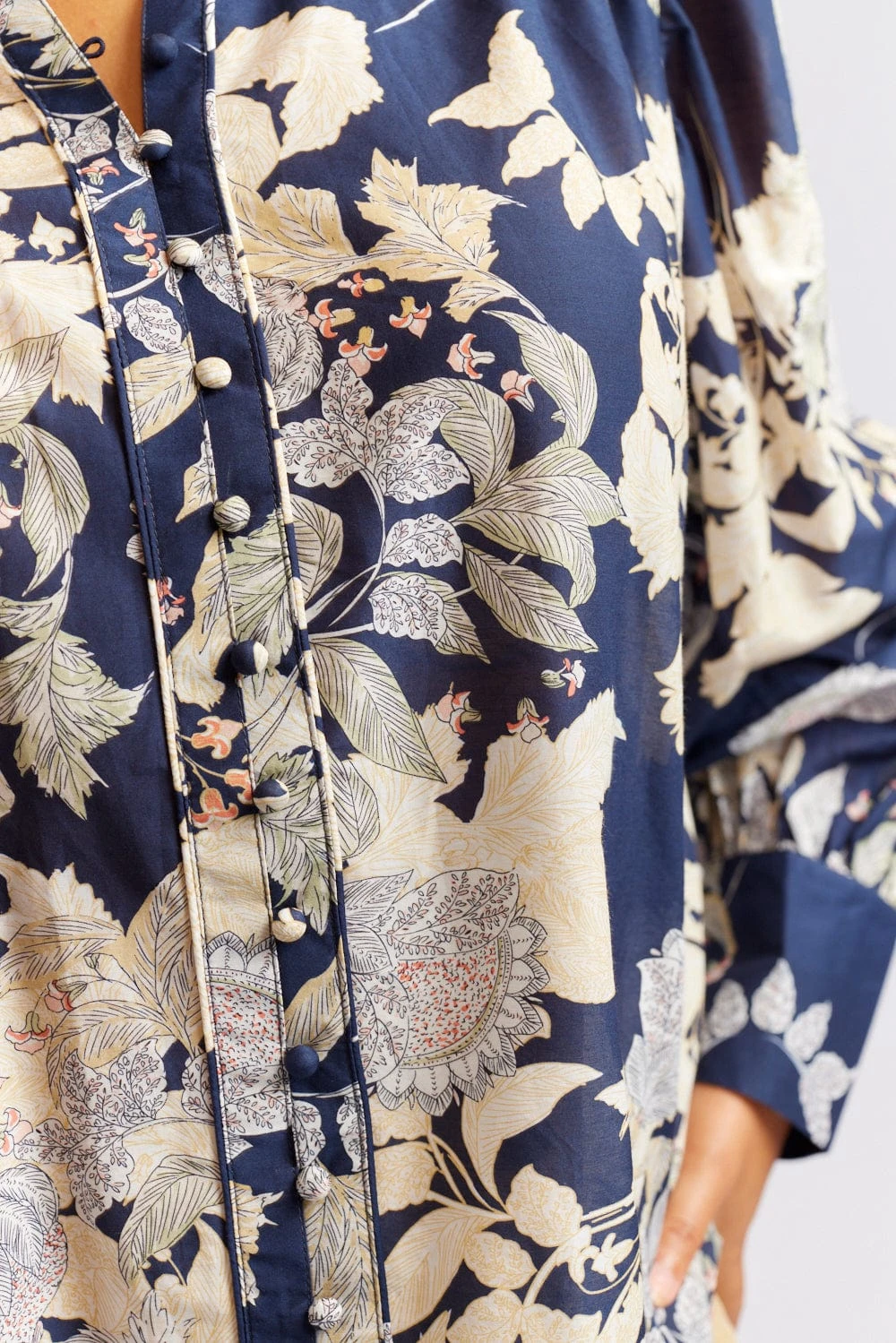 Rosemary Cotton Silk Shirt In Navy Aster 6 Rosemary Cotton Silk Shirt In Navy Aster - Image 6