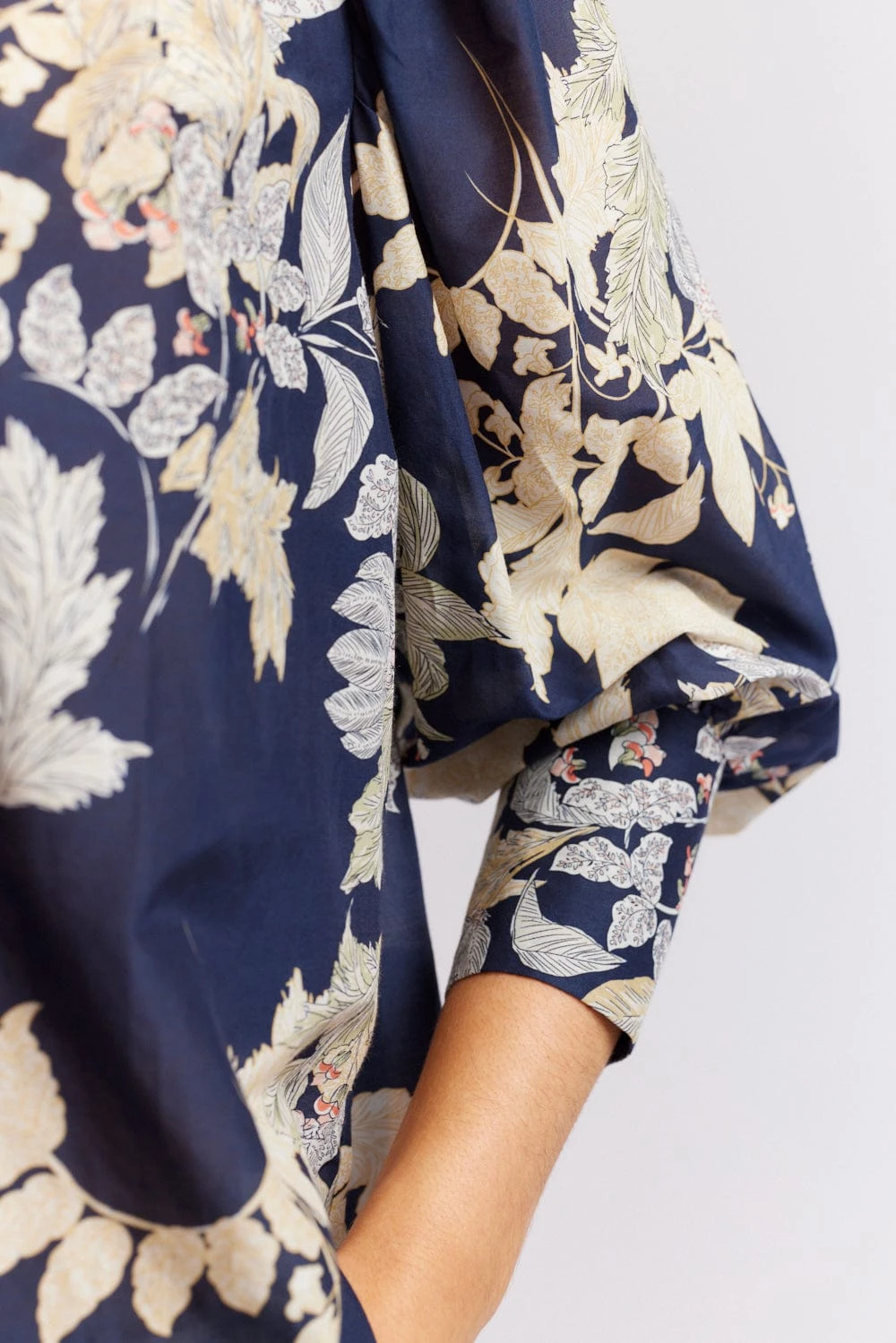 Rosemary Cotton Silk Shirt In Navy Aster 10 Rosemary Cotton Silk Shirt In Navy Aster - Image 10