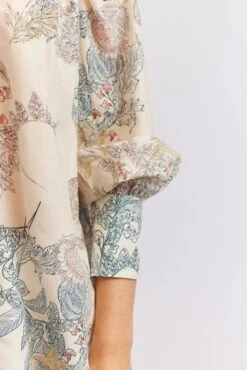 Rosemary Cotton Silk Shirt In Wheaten Aster -Deux Amies Shop alessandra cashmere shirts rosemary cotton silk shirt in wheaten aster 40461742014758