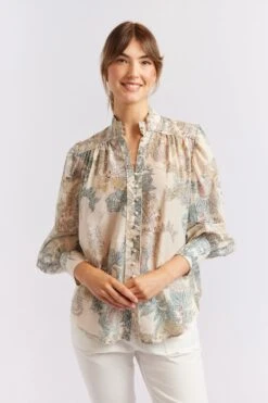 Rosemary Cotton Silk Shirt In Wheaten Aster