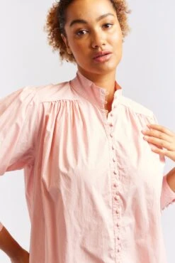 Rosemary Poplin Shirt In Rosette -Deux Amies Shop alessandra cashmere shirts rosemary poplin shirt in rosette 40460891128102