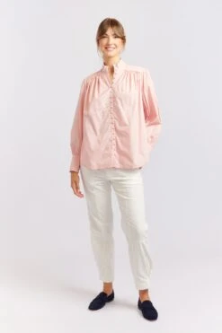 Rosemary Poplin Shirt In Rosette -Deux Amies Shop alessandra cashmere shirts rosemary poplin shirt in rosette 40460891291942