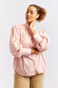 Rosemary Poplin Shirt In Rosette -Deux Amies Shop alessandra cashmere shirts rosemary poplin shirt in rosette 40460891521318