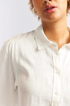 Soho Linen Shirt In Ivory -Deux Amies Shop alessandra cashmere shirts soho linen shirt in ivory 40460742492454