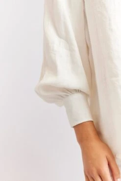 Soho Linen Shirt In Ivory -Deux Amies Shop alessandra cashmere shirts soho linen shirt in ivory 40460743377190