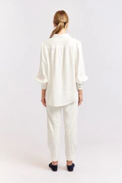Soho Linen Shirt In Ivory -Deux Amies Shop alessandra cashmere shirts soho linen shirt in ivory 40460743541030