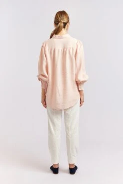 Soho Linen Shirt In Nude -Deux Amies Shop alessandra cashmere shirts soho linen shirt in nude 40460749603110