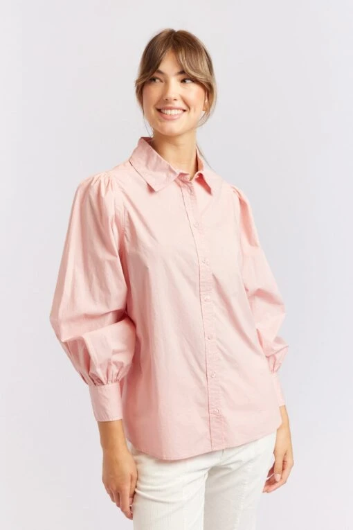 Soho Poplin Shirt In Rosette -Deux Amies Shop alessandra cashmere shirts soho poplin shirt in rosette 40461095207206