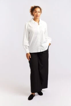 Soho Poplin Shirt In White -Deux Amies Shop alessandra cashmere shirts soho poplin shirt in white 40461089243430