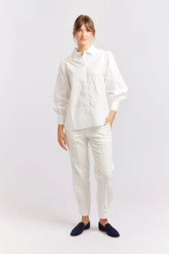 Soho Poplin Shirt In White -Deux Amies Shop alessandra cashmere shirts soho poplin shirt in white 40461090816294