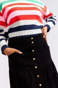 Lotus Corduroy Skirt In Black -Deux Amies Shop alessandra cashmere skirt lotus corduroy skirt in black 40424221245734