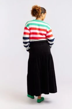 Lotus Corduroy Skirt In Black -Deux Amies Shop alessandra cashmere skirt lotus corduroy skirt in black 40424221311270