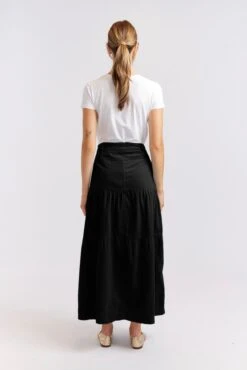 Lotus Corduroy Skirt In Black -Deux Amies Shop alessandra cashmere skirt lotus corduroy skirt in black 41219918987558