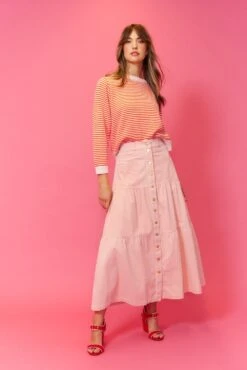 Lotus Corduroy Skirt In Dusty Pink -Deux Amies Shop alessandra cashmere skirt lotus corduroy skirt in dusty pink 40481311818022