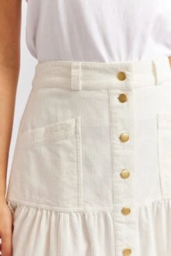 Lotus Corduroy Skirt In Ivory -Deux Amies Shop alessandra cashmere skirt lotus corduroy skirt in ivory 40424239300902