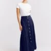 Lotus Corduroy Skirt In Navy