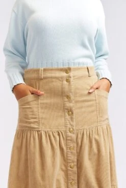 Lotus Corduroy Skirt In Sand -Deux Amies Shop alessandra cashmere skirt lotus corduroy skirt in sand 40424187298086