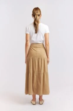 Lotus Corduroy Skirt In Sand -Deux Amies Shop alessandra cashmere skirt lotus corduroy skirt in sand 40424189460774