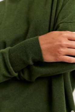 A Polo Bay Cashmere Sweater In Military -Deux Amies Shop alessandra cashmere sweater a polo bay cashmere sweater in military 40849891623206