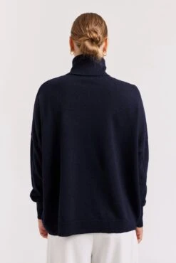A Polo Bay Cashmere Sweater In Navy -Deux Amies Shop alessandra cashmere sweater a polo bay cashmere sweater in navy 40849890443558