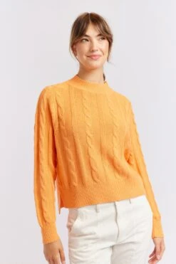 Amber Cotton Sweater In Fanta