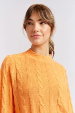 Amber Cotton Sweater In Fanta -Deux Amies Shop alessandra cashmere sweater amber cotton sweater in fanta 40439173742886