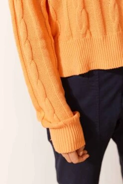 Amber Cotton Sweater In Fanta -Deux Amies Shop alessandra cashmere sweater amber cotton sweater in fanta 41101585350950