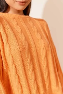 Amber Cotton Sweater In Fanta -Deux Amies Shop alessandra cashmere sweater amber cotton sweater in fanta 41101585776934