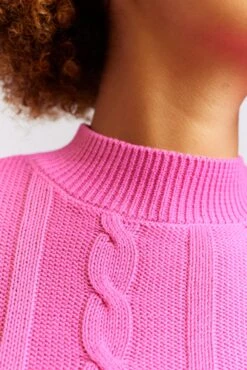 Amber Cotton Sweater In Hot Pink -Deux Amies Shop alessandra cashmere sweater amber cotton sweater in hot pink 40438984343846