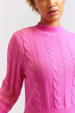 Amber Cotton Sweater In Hot Pink -Deux Amies Shop alessandra cashmere sweater amber cotton sweater in hot pink 40438984769830